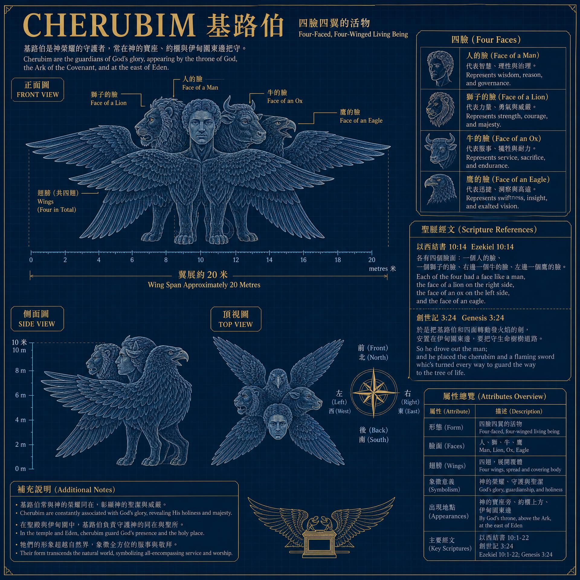 基路伯（Cherubim） 教學圖解：形態與特徵標註