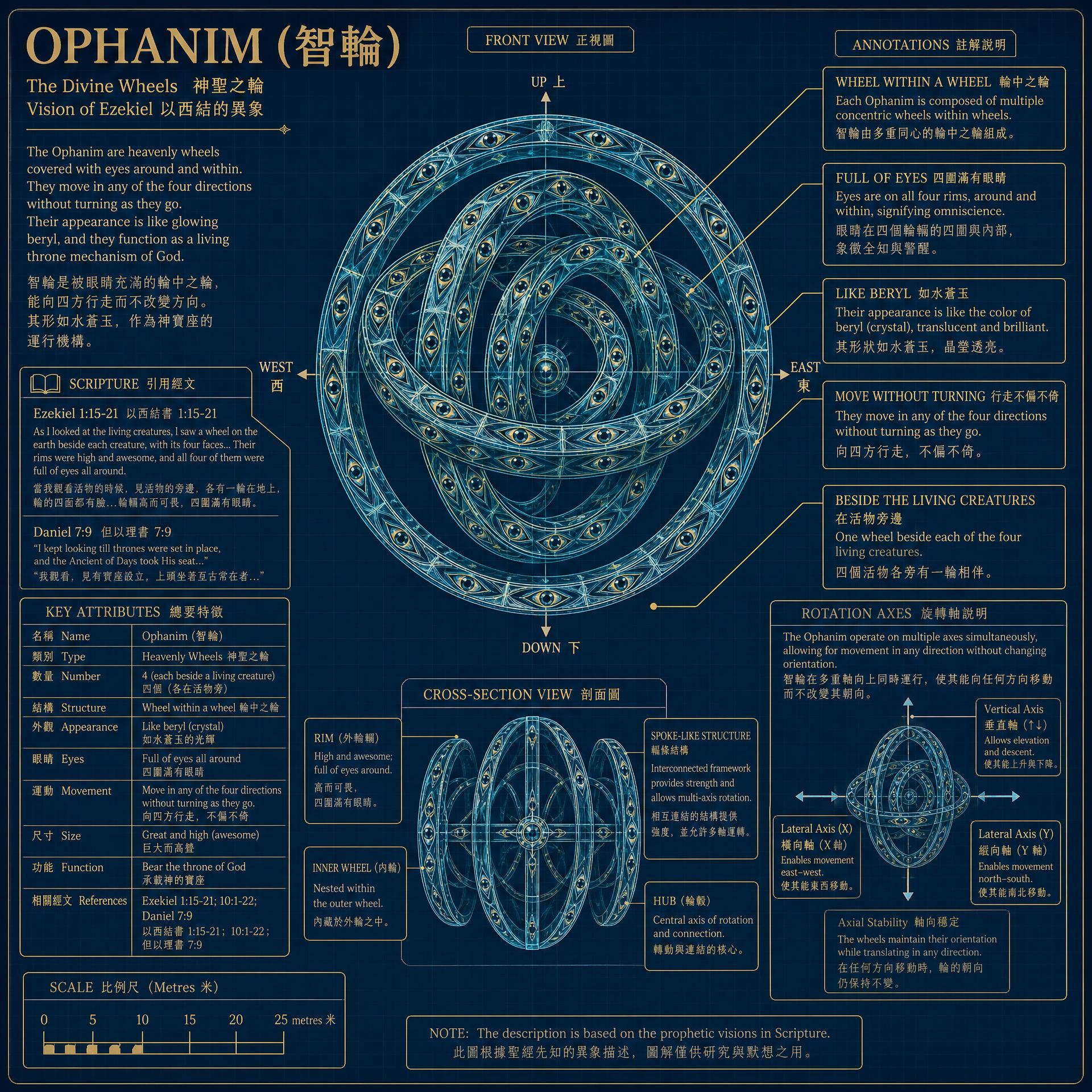 俄斐尼（Ophanim / 智輪） 教學圖解：形態與特徵標註