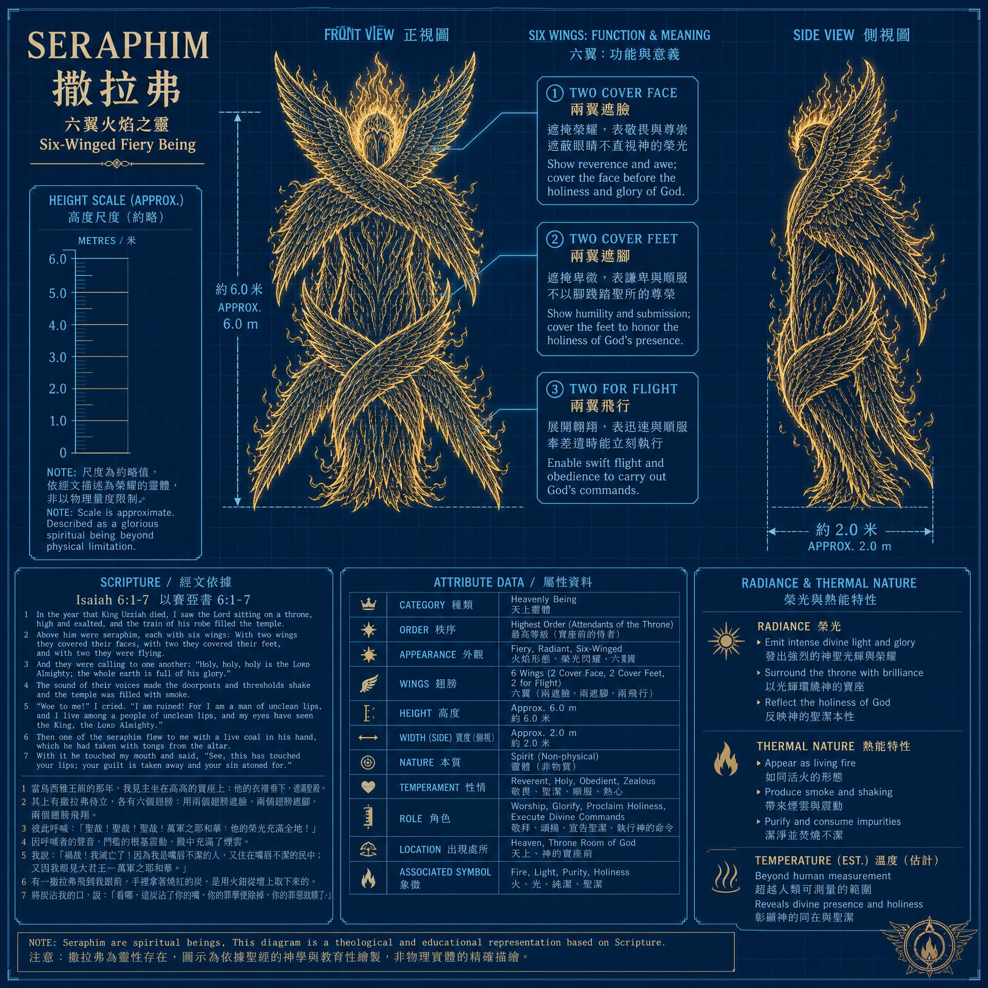 撒拉弗（Seraphim） 教學圖解：形態與特徵標註